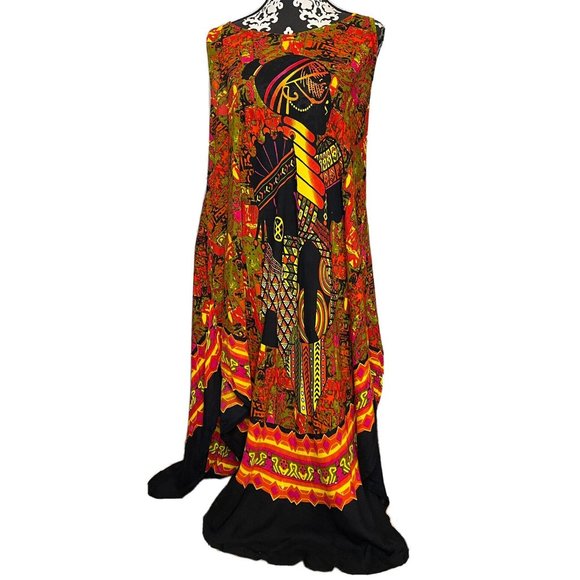 Nf Dresses & Skirts - nf dress free size colorful tribal african woman sleeveless kaftan cover up